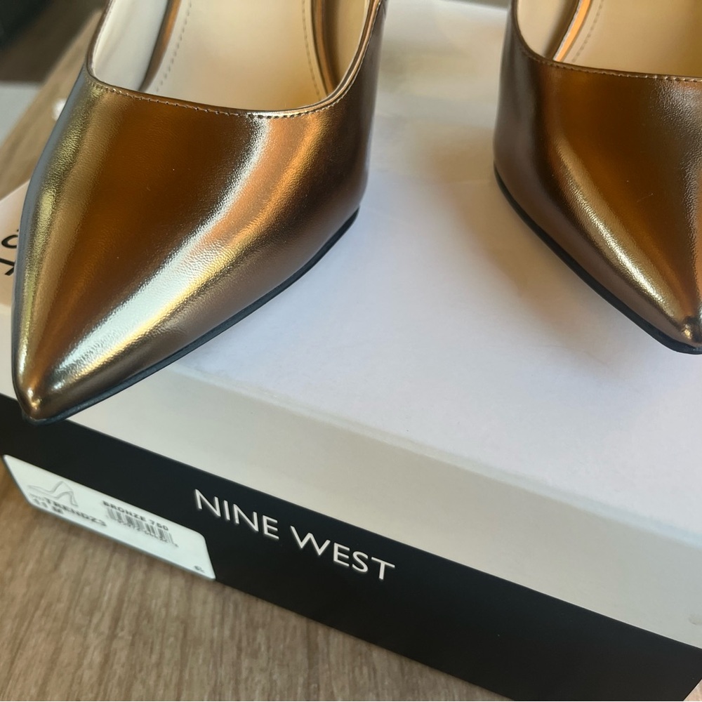 Nine West Metallic Gold Heels